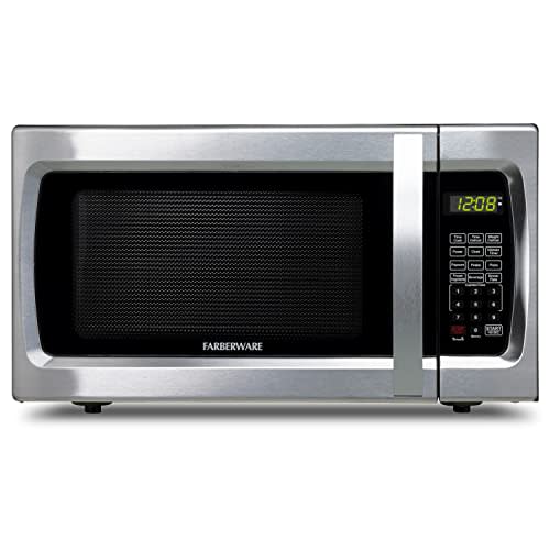 Farberware Compact Countertop Microwave Oven, 0.7 Cu. Ft 700-Watt with LED  Lighting, Child Lock, Easy