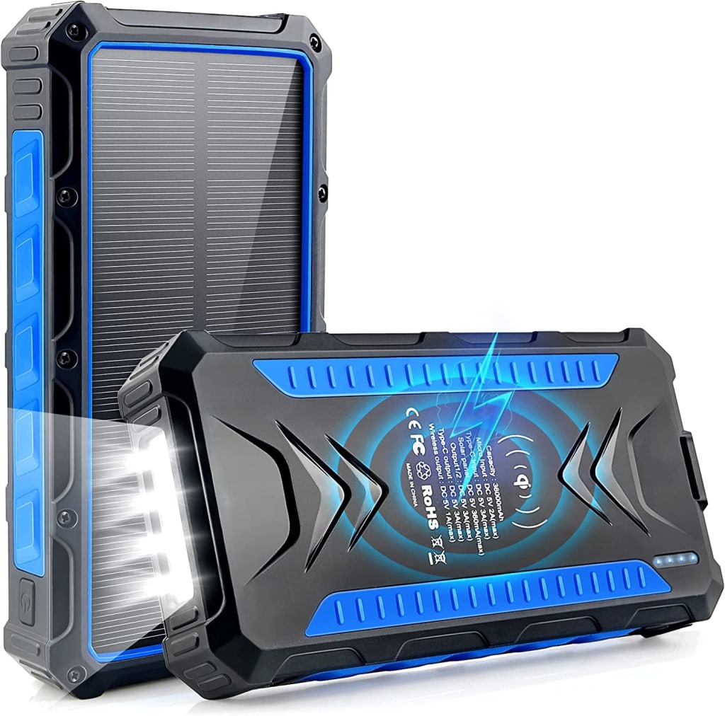 DJROLL 36,000mAh Solar Portable Power Bank for 24 HDL529