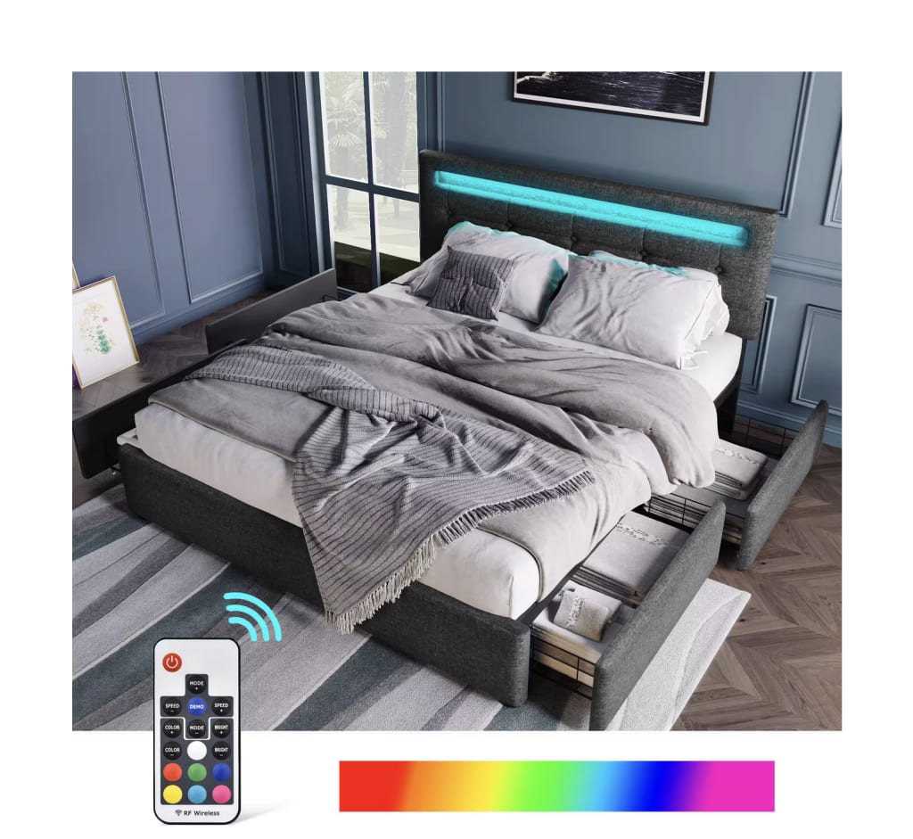 Harper & Bright Designs Upholstered Platform Bed for $263 - ZTT001AAG