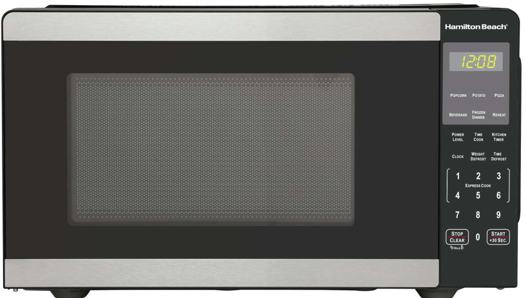 Hamilton Beach Microwave Oven - 0.9 cu ft - Stainless Steel