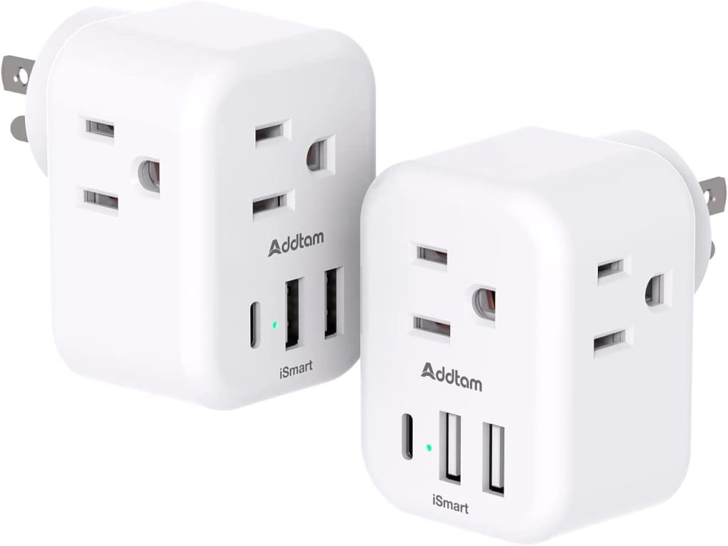 BN-LINK 6 Outlet Extender Multi Plug Outlet with 3 USB Charger