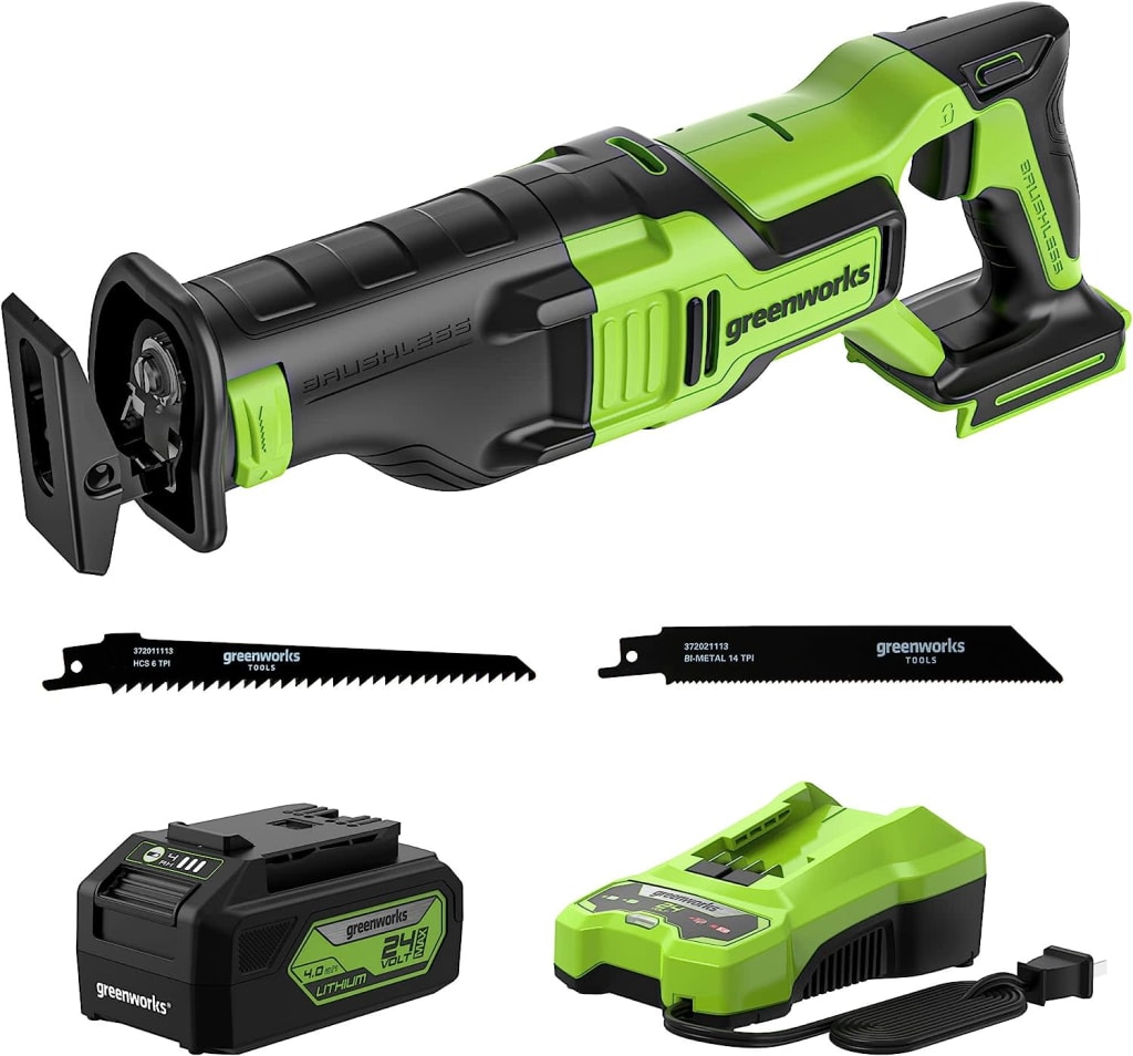 Greenworks 24V Brushless 6-1/2 Circular Saw Kit with 24V 2Ah Battery and Charger