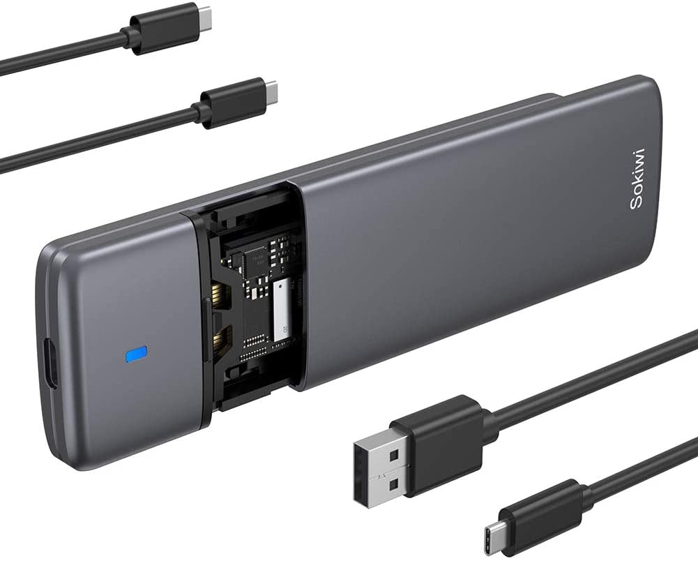 Sokiwi USB C to M.2 NVMe PCIe & M.2 NGFF SATA Enclosure for $36