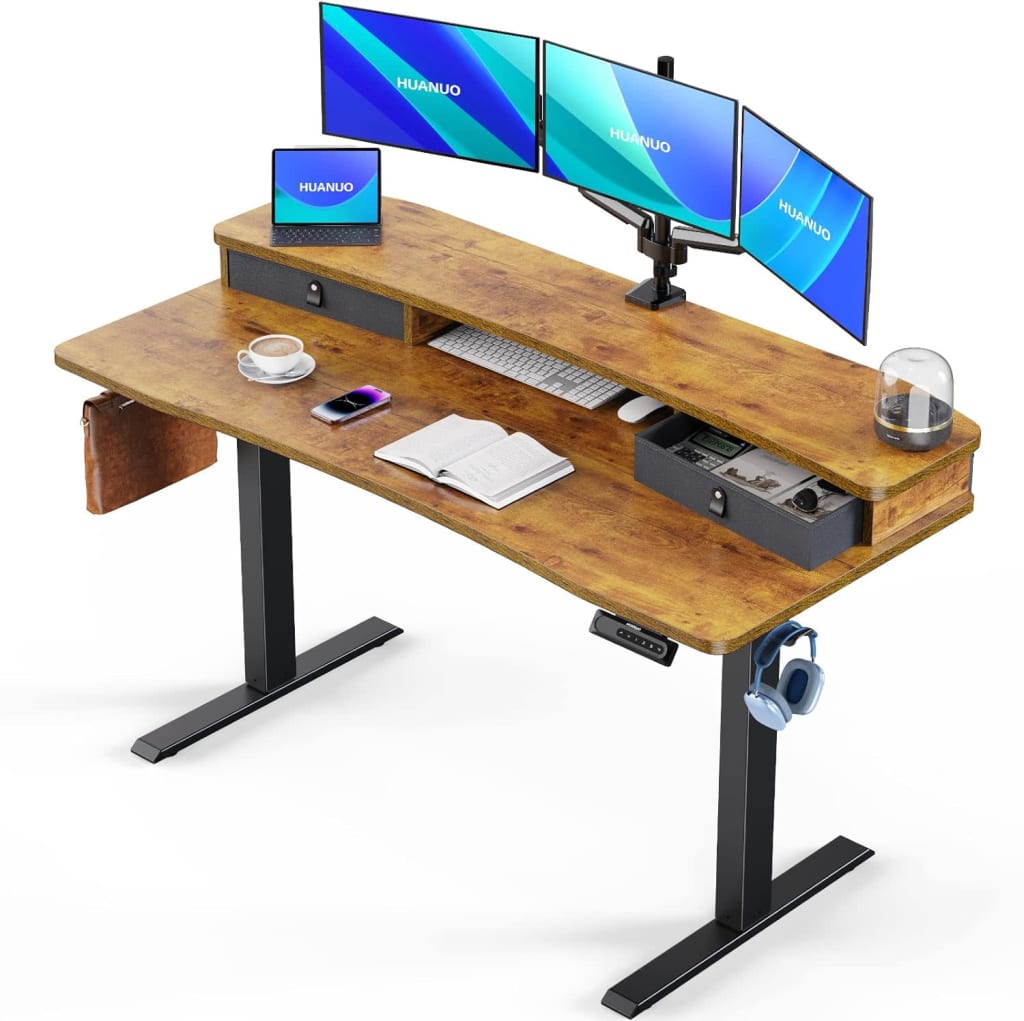 Huanuo 55" X 26" Electric Standing Desk For $142 - HNESD28V