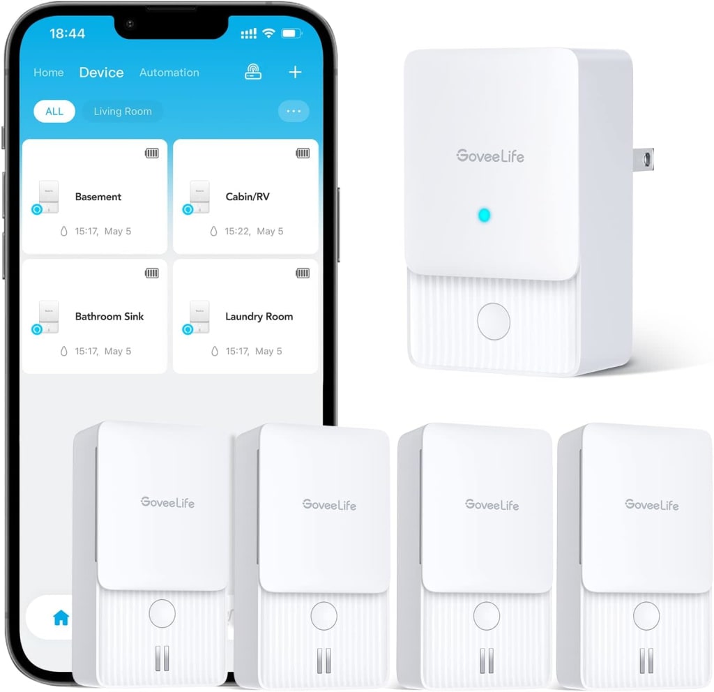 Govee WiFi Water Leak Detector 4Pack for 50 H5043+H5058