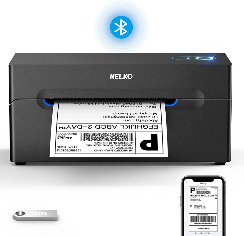 Nelko Bluetooth Thermal Shipping Label Printer for 136 PL70e