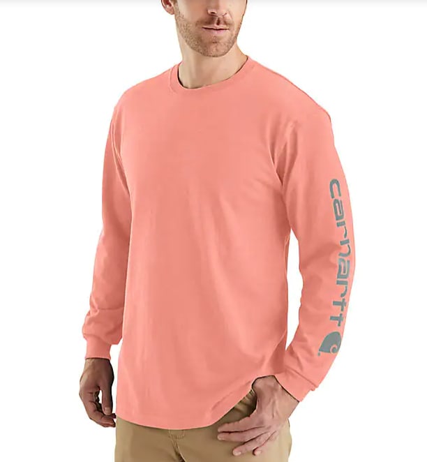 Carhartt Men's Loose Fit Long-Sleeve Logo Sleeve Graphic T-Shirt for $13 - TK0231-M