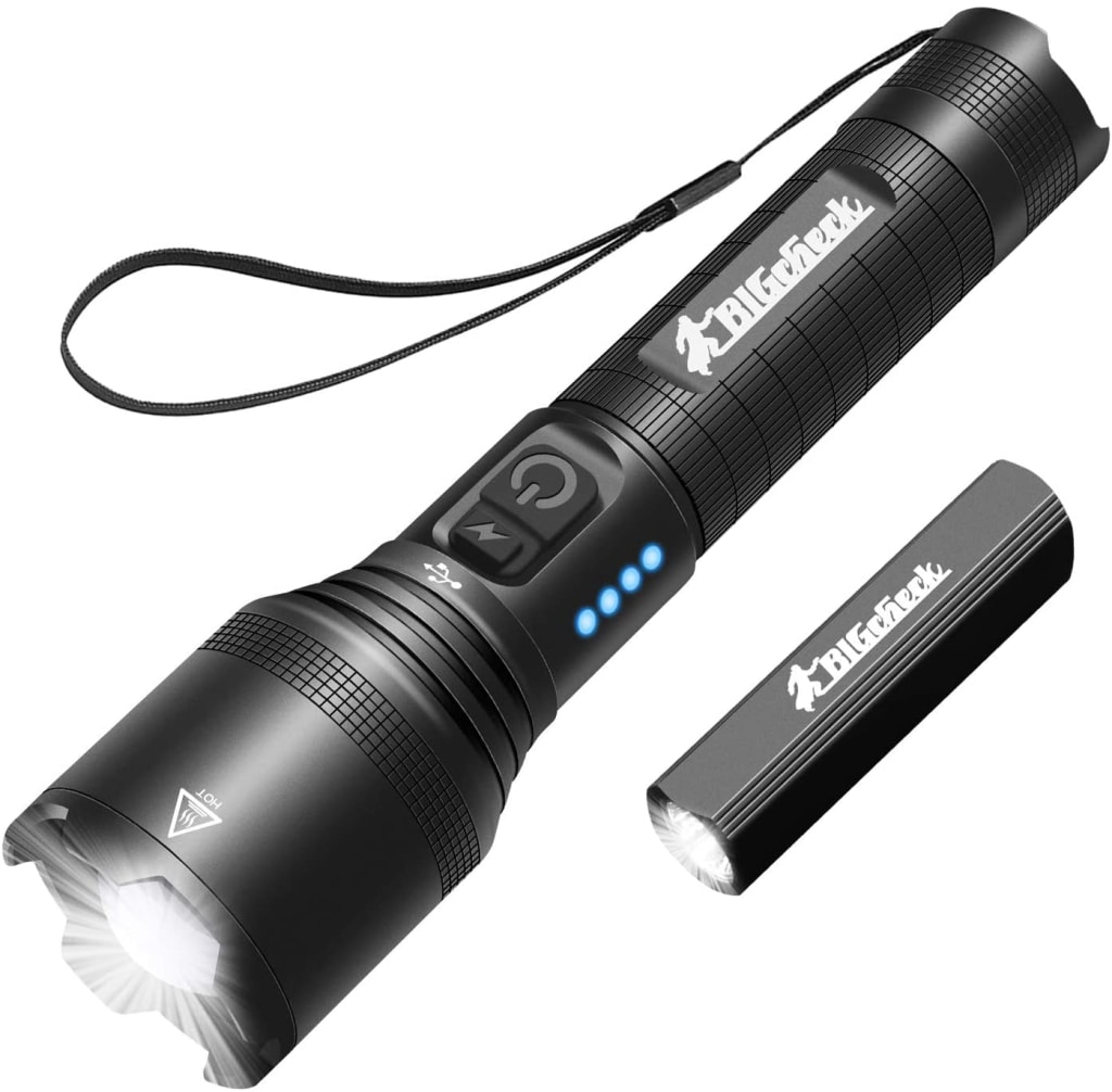 Bigcheck Super Bright Tactical Flashlight Set for 16 w/ Prime FLBL1+3