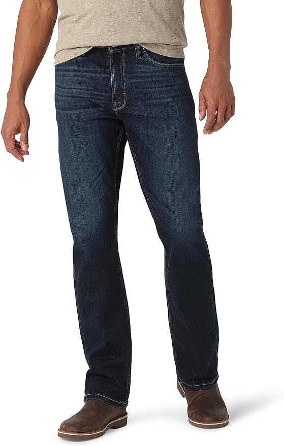 Wrangler Men's Relaxed Fit Boot Cut Jeans for $16