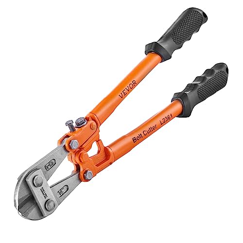 VEVOR Bolt Cutter, 18" Lock Cutter, BiMaterial Handle with Soft Rubber Grip, Chrome Molybdenum