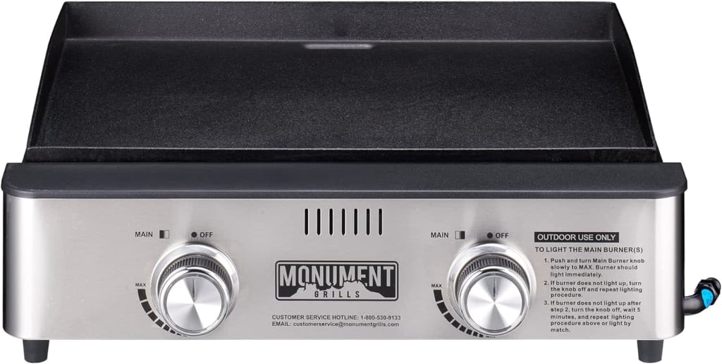 Monument Grills 15,000BTU Tabletop Gas Grill / Griddle for 59 56000