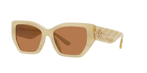 Tory Burch TY7187U Brown & Ivory Horn Sunglasses 53mm for $80
