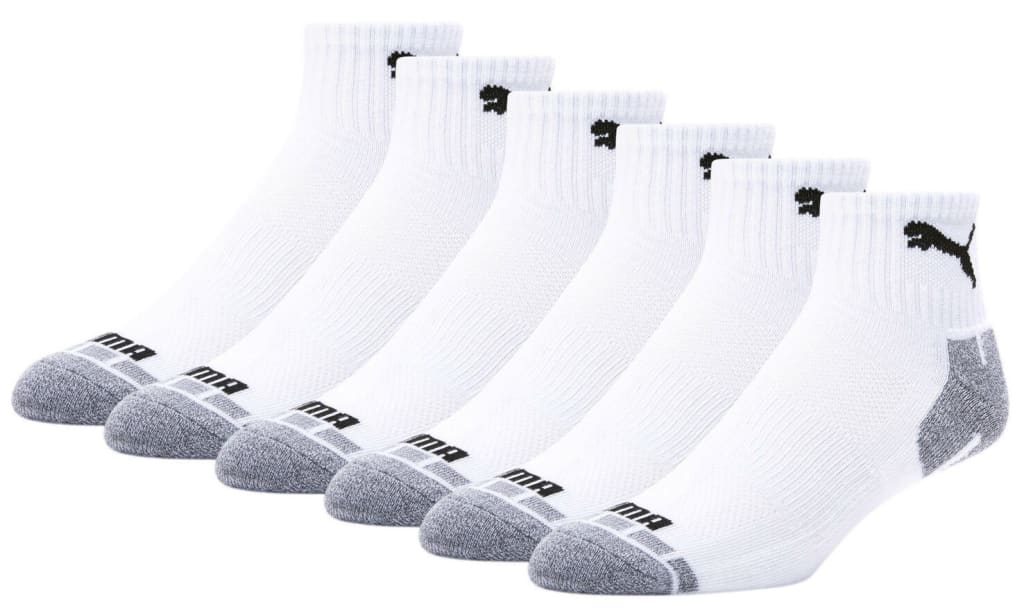 PUMA Men's Quarter Crew Cat Socks 6Pack for 10 856704