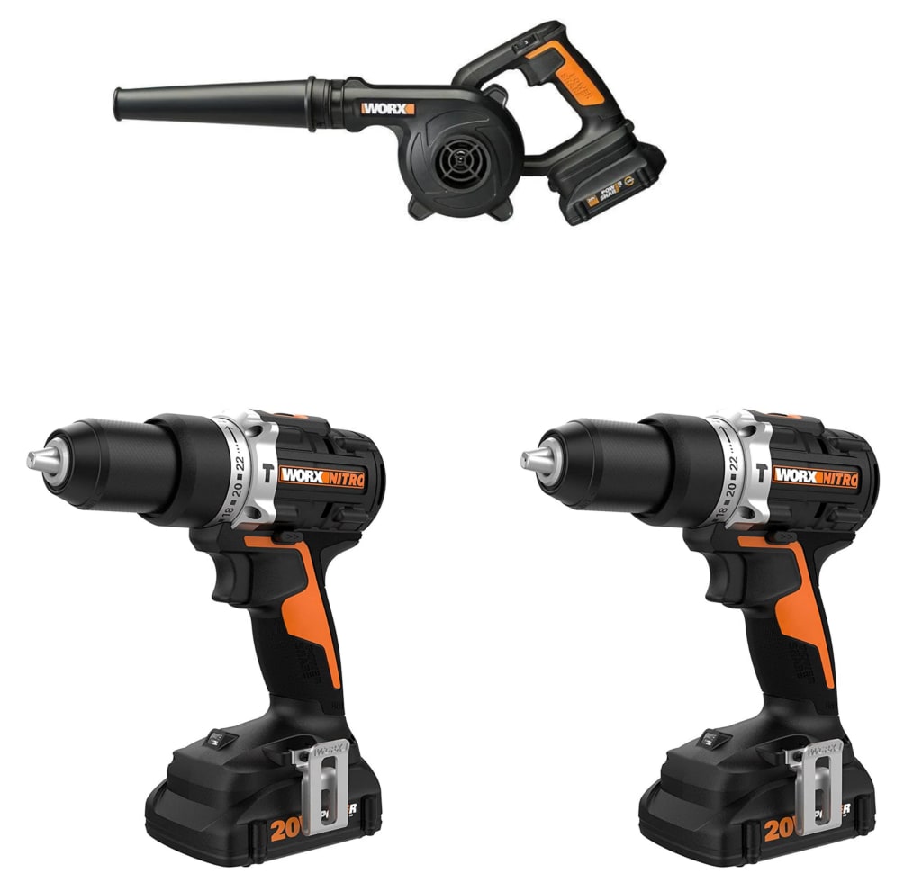 Worx Nitro 20V Impact Driver & Hammer Drill Combo Kit + Cordless Shop
