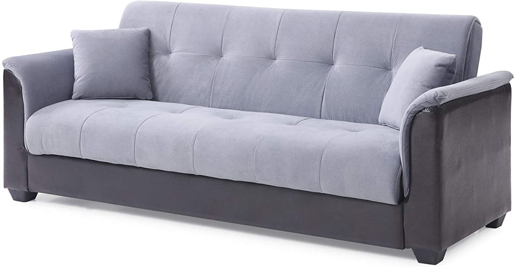 Nathaniel Home Champion Futon Sofa Bed w/ UnderSeat Storage for 403