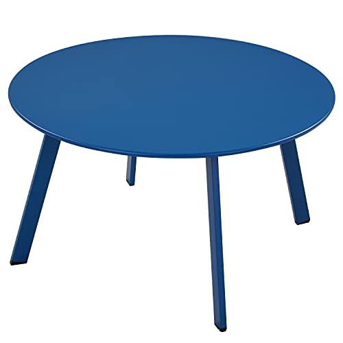 Grand Patio Round Steel Patio Coffee Table, Weather Resistant Outdoor