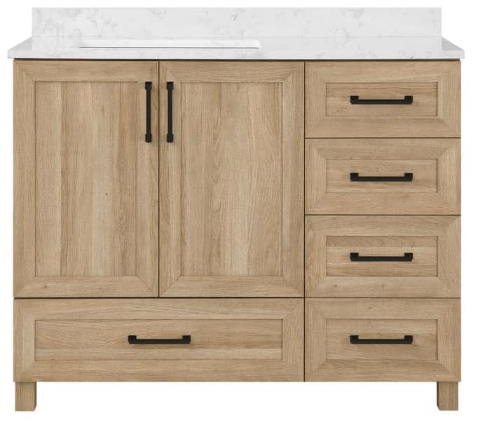 Glacier Bay Tobana 42" Bath Vanity w/ Cultured Marble Top for $584 ...