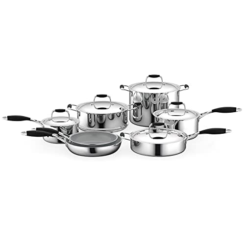 nutrichefkitchen 21-piece nonstick cookware set-ptfe/pfoa/pfos free heat  resistant lacquer kitchen ware pots