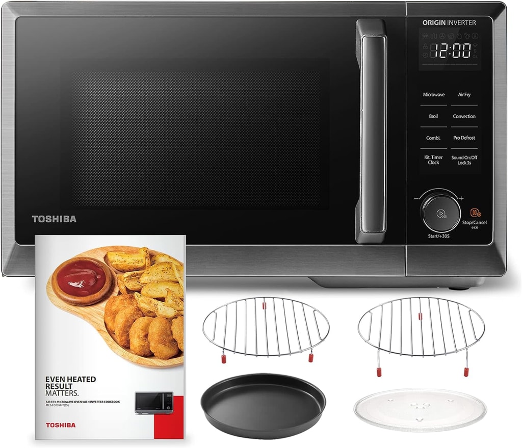 Toshiba 4-in-1 ML-EC42P(SS) Countertop Microwave Oven, Smart Sensor, Convection, Air Fryer Combo, Mute Function, Position Memory
