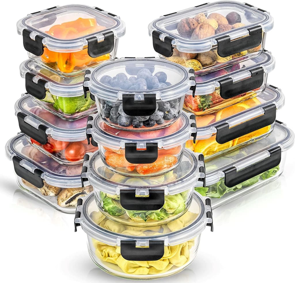 NutriChef High Borosilicate Glass 2 Container Food Storage Set