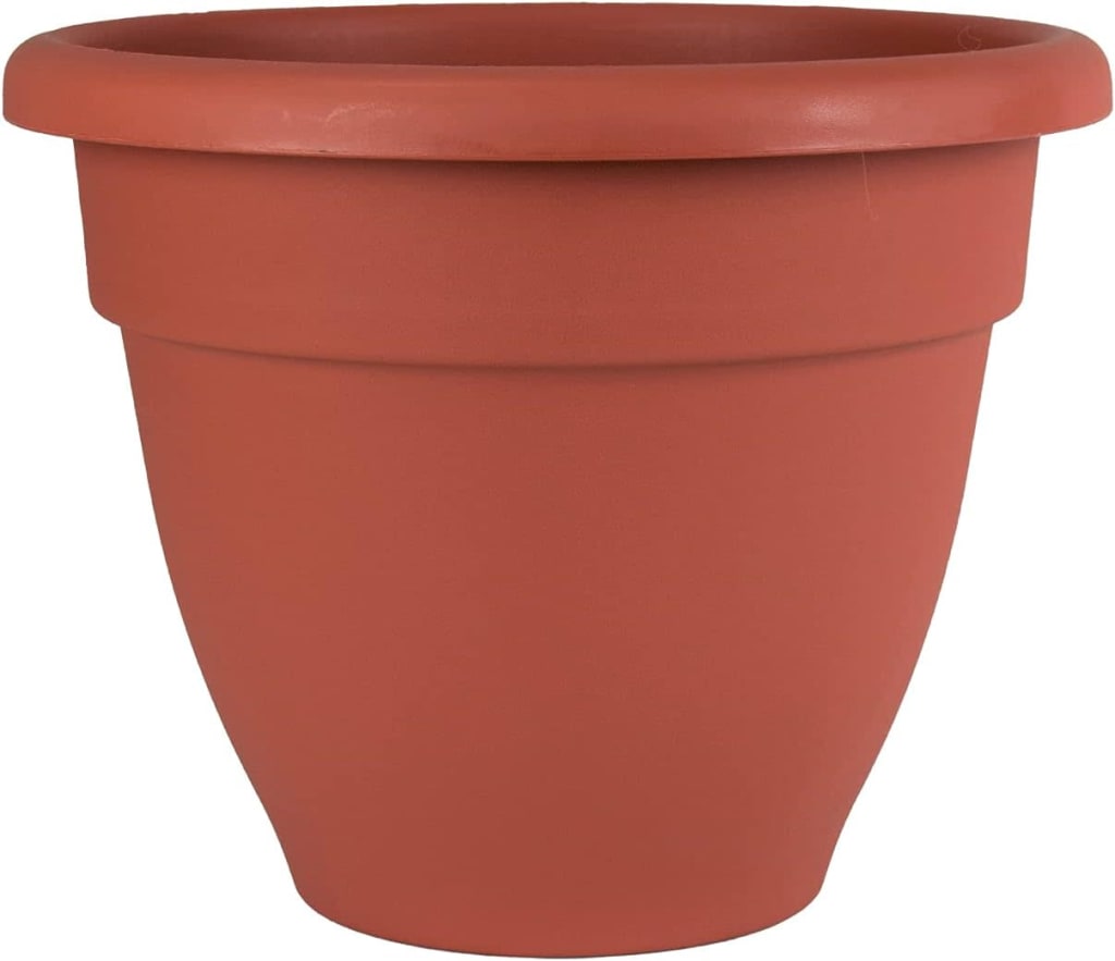 HC Companies Sierra Vaso Fioriera In Resina 25 Cm - Colore Rustico Redstone - Per Piante Da Esterno, Terrazzo E Giardino