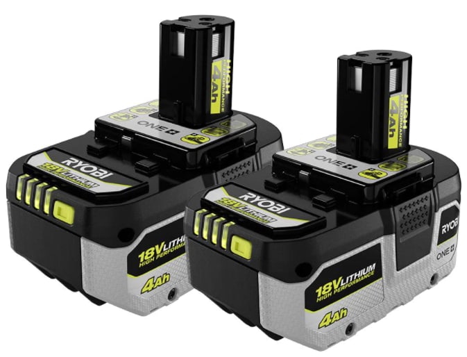 Ryobi One+ 18V Li-ion 4Ah Battery 2-Pack for $99 - PBP2004