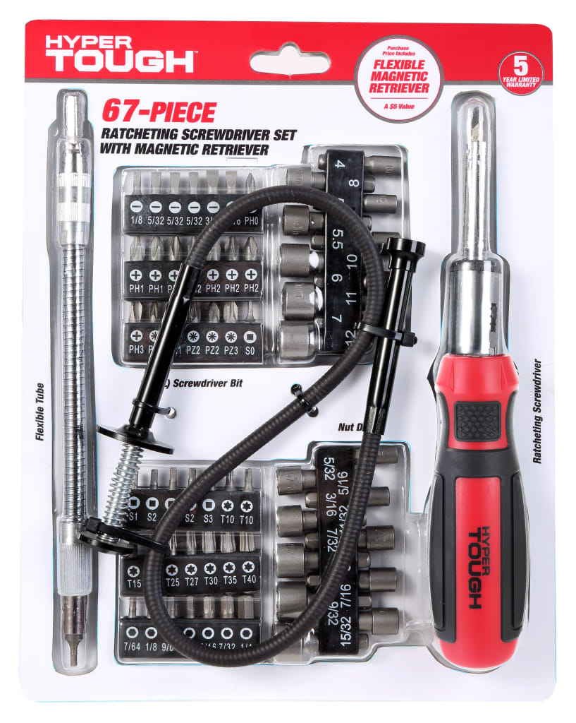 Hyper Tough 67Piece Ratcheting Screwdriver Set for 13 8TS0001N
