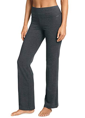 Jockey Women's Activewear Cotton Stretch Slim Bootleg Pant, Charcoal ...