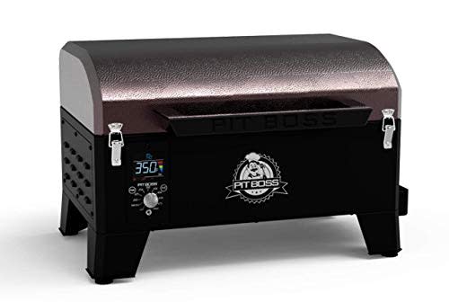 Pit Boss 10697 25 Inch Portable Wood Pellet Grill with 256 Sq. In. Cooking  Surface, Porcelain-Coated Grates, 8-in-1 Cooking Versatility, Fan Forced  Convection, Flame Broiler, Dial-In Digital Control, Meat Probe,  Latch-Locking Lid