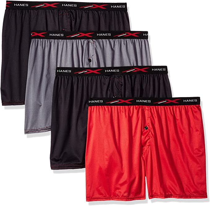 Hanes X-temp 4-way Stretch Mesh Knit Boxer 4-pack for Men