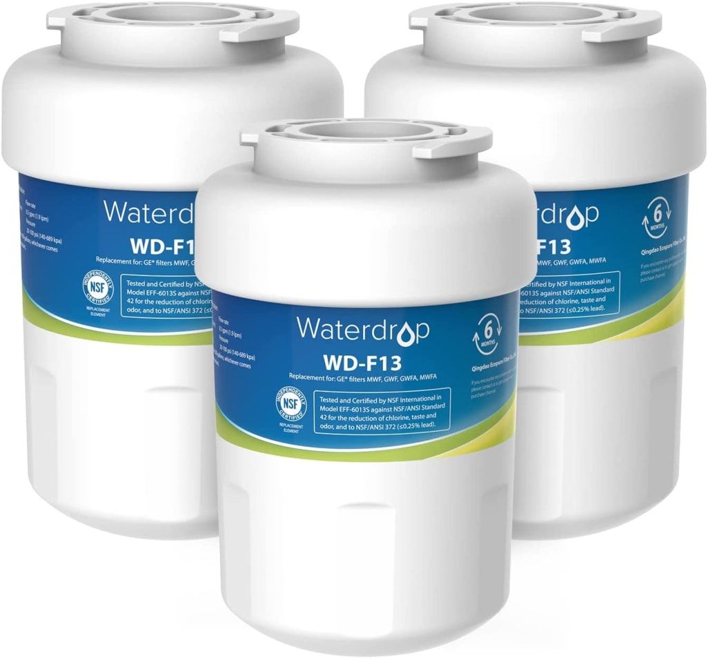 Waterdrop MWF Water Filter 3Pack for GE Refrigerators for 33 WDF13