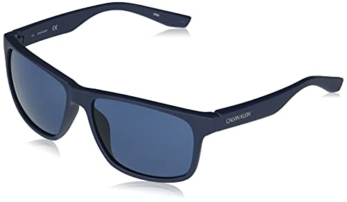 Calvin Klein Men's CK19539S Rectangular Sunglasses, Navy/Grey, 59 mm for