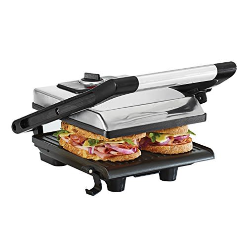 Ovente Electric Panini Press Grill Breakfast Sandwich Maker with Nonstick  Two-Sided Hot Plates, LED Lights