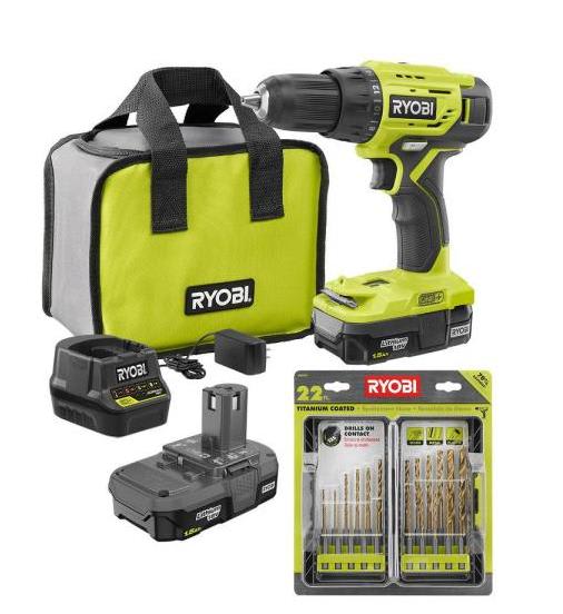 Ryobi ONE+ 18V Drill/Driver Kit for $59 - P215K1-AR2042