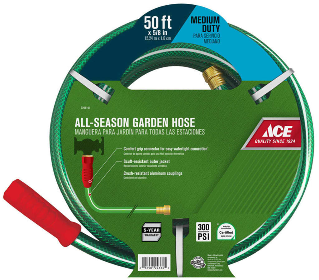 Ace 50' x 5/8" MediumDuty AllSeason Garden Hose for 15 for members