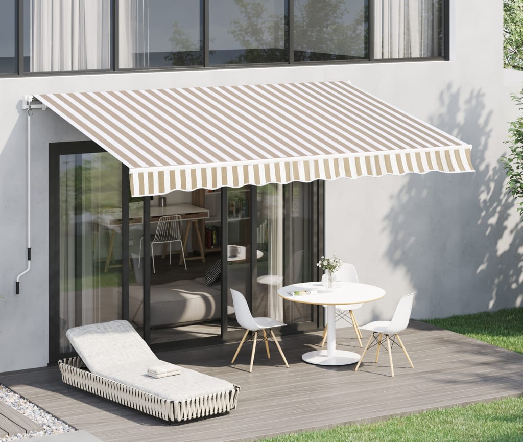 Outsunny 12x10Foot Manual Retractable Awning for 212 840207CW
