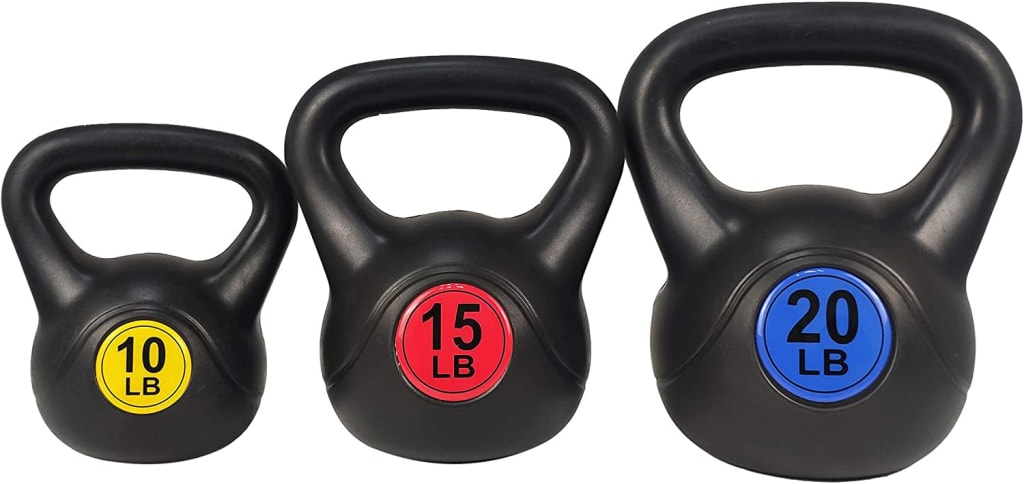 BalanceFrom Wide Grip Kettlebell Exercise Fitness Weight Set for