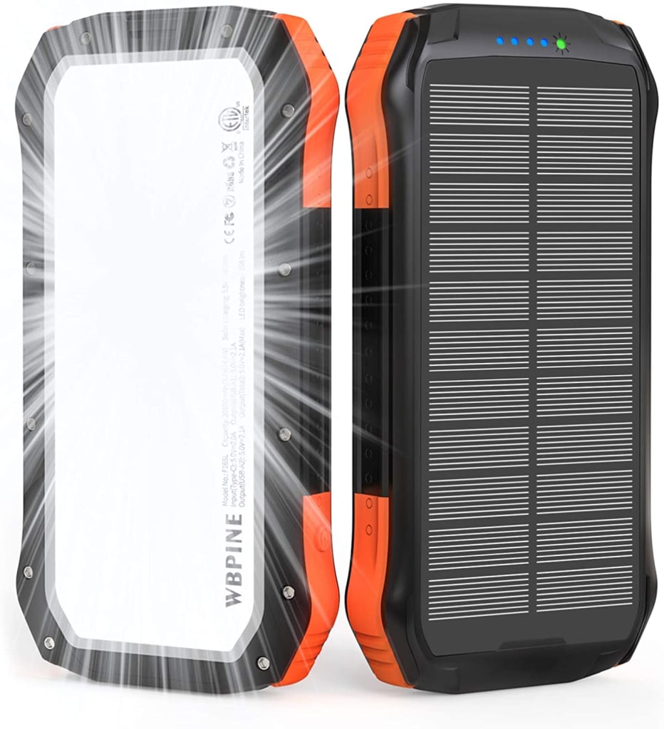 Wbpine 20,100mah Portable Solar Power Bank For $18 - F16sl