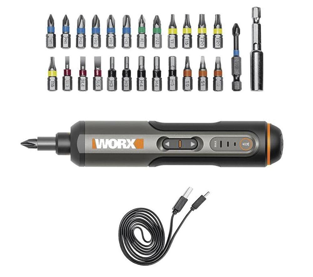 Worx 4V Cordless 3-Speed Screwdriver w/ 25-Piece Bit Set for $29 - WX240L.1