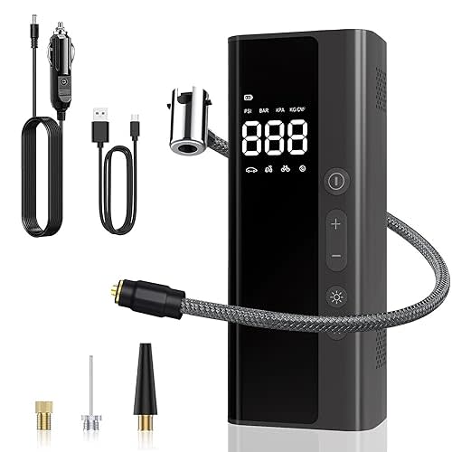 Portable Air Compressor w/ 8,000mAh Power Bank for $16 - 230528-001