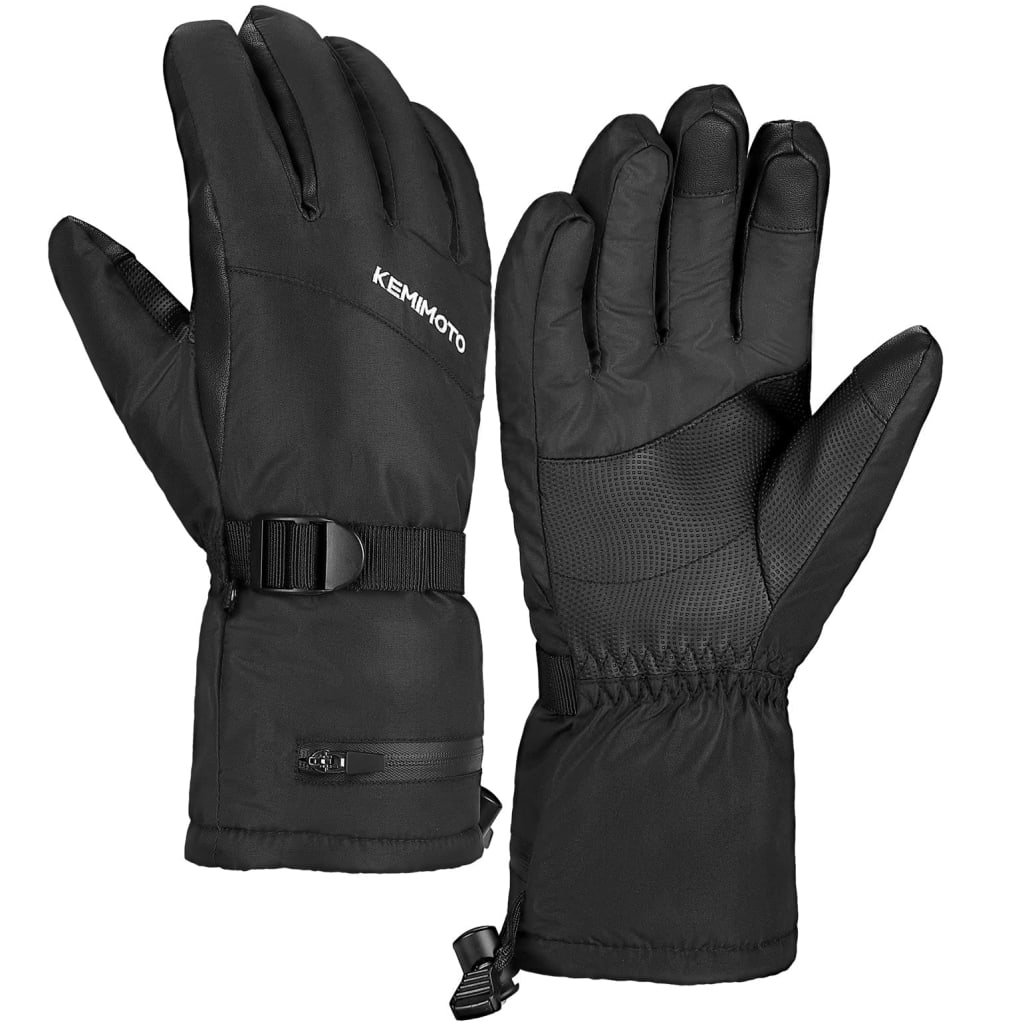 Kemimoto Touchscreen Ski Gloves For 15 F1109 07501SBK best-ski-gloves-for-women-top-10-extreme-cold-weather-womens-ski