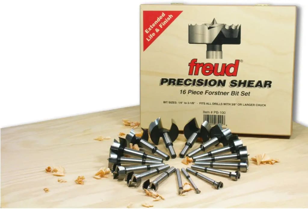 Freud Precision Shear Serrated Edge Forstner 16pc Drill Bit Set for 209 PB100
