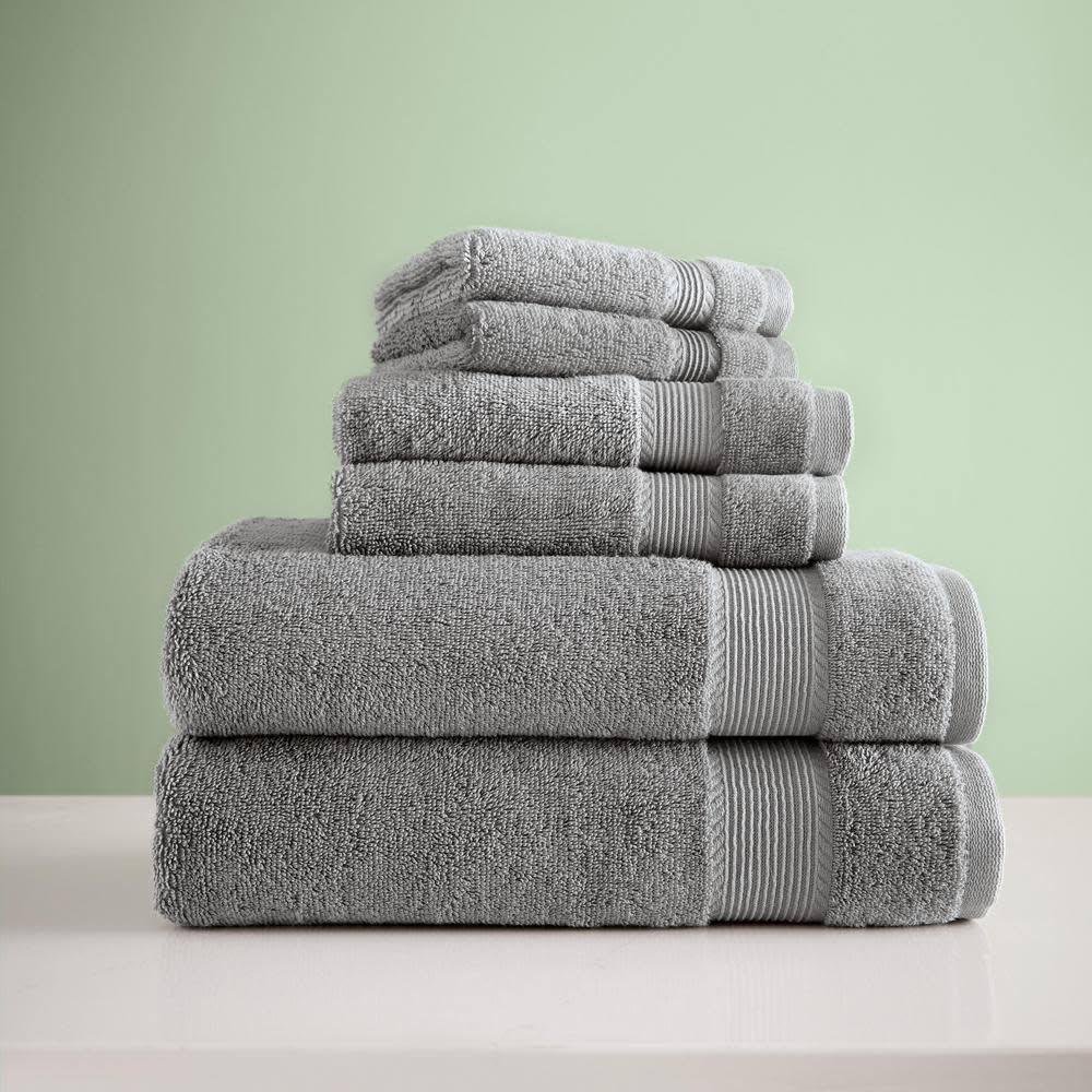 StyleWell 6-Piece Hygrocotton Towel Set in White