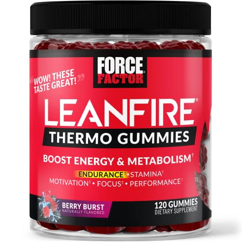 Force Factor LeanFire Thermo Gummies with B12 Vitamins, Caffeine ...