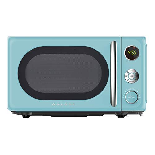  Galanz GLCMKZ09BER09 Retro Countertop Microwave Oven with Auto  Cook & Reheat, Defrost, Quick Start Functions, Easy Clean with Glass  Turntable, Pull Handle, 0.9 cu ft, Blue : Home & Kitchen