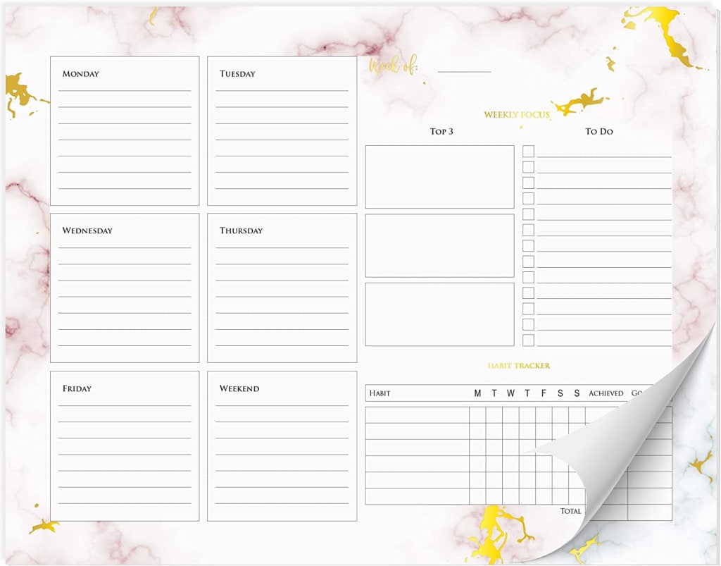 Zicoto Weekly Planner & Habit Tracker Pad for $4 - zic-plannerpad