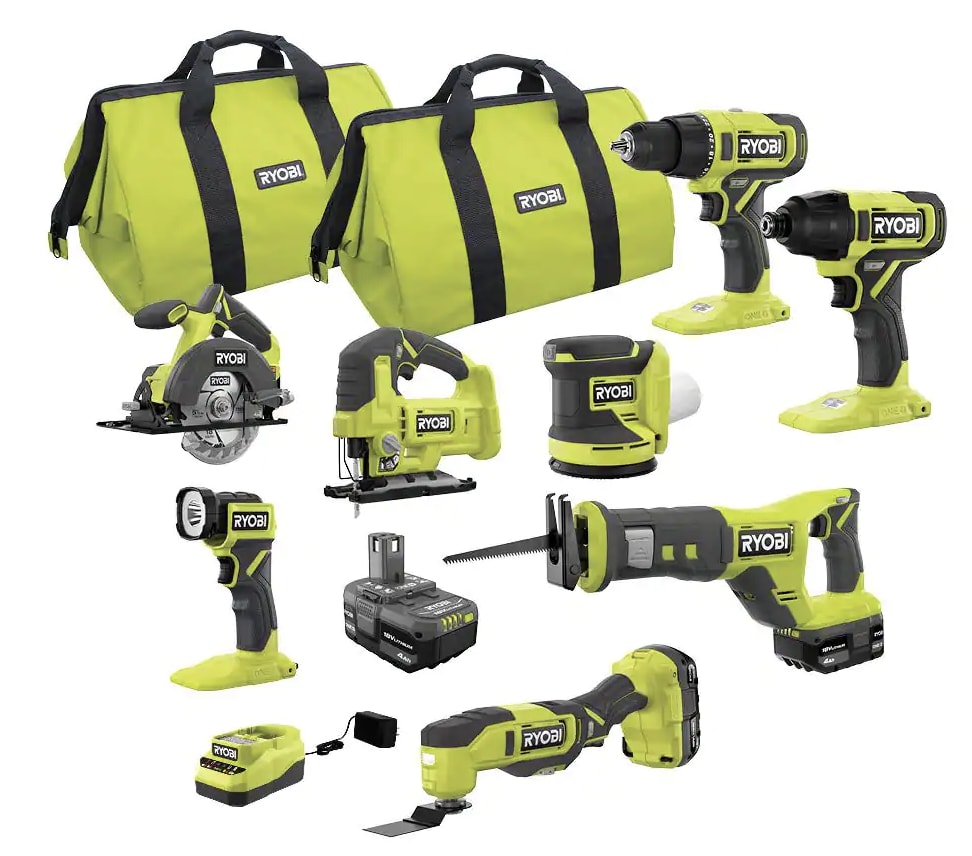 Ryobi One+ 18V Cordless 8Tool Combo Kit w/ 3 Batteries for 339