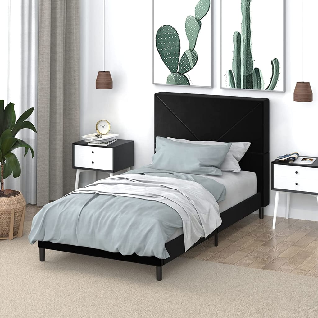 Upholstered Platform Twin Bed Frame for 100 8113