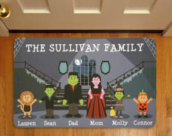 Personalized Spooky Family Halloween Doormat