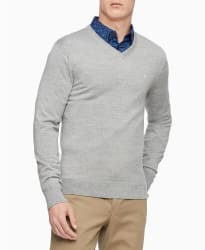 Calvin Klein Men's Merino Wool V-Neck Sweater